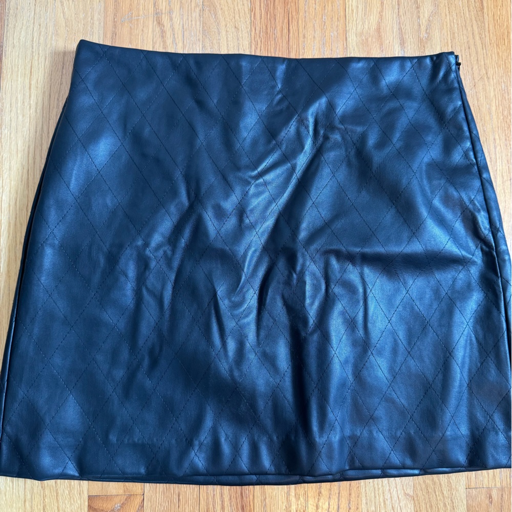 Leather mini skirt